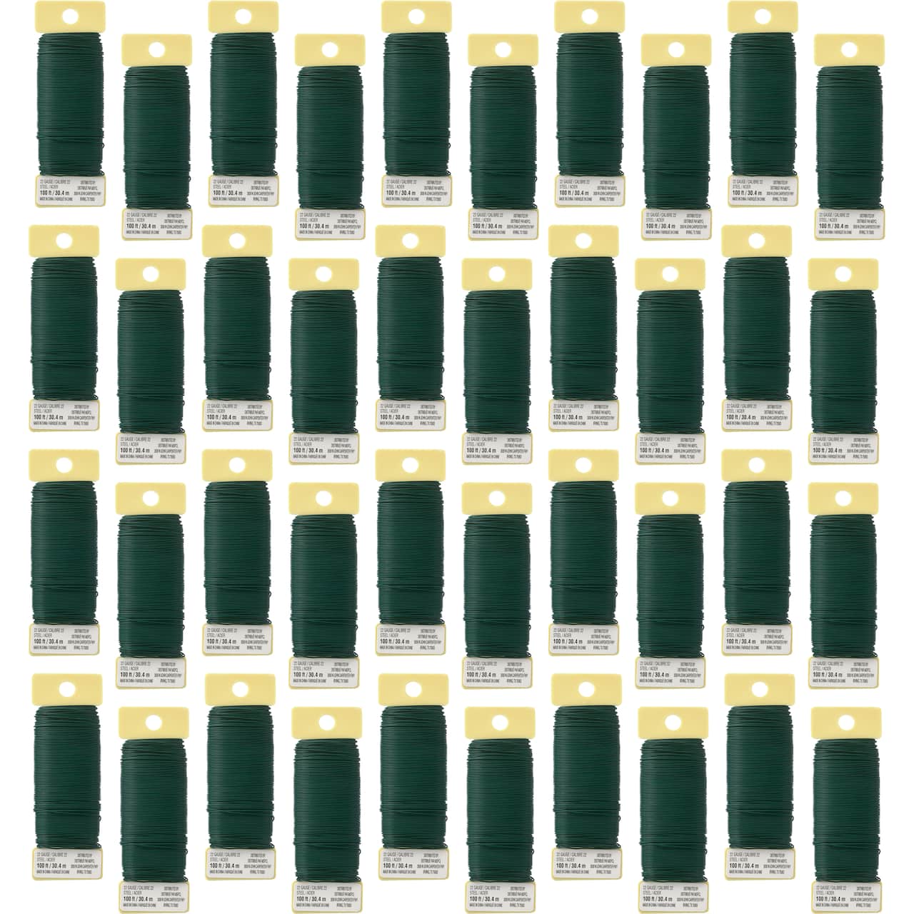 40 Pack: 22 Gauge Green Floral Paddle Wire by Ashland®